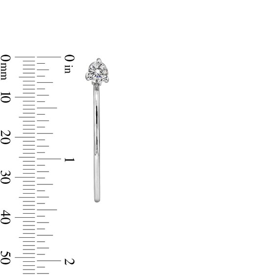 Sterling Silver CZ Round Solitaire Hoops