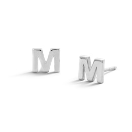 Sterling Silver Initial "M" Studs