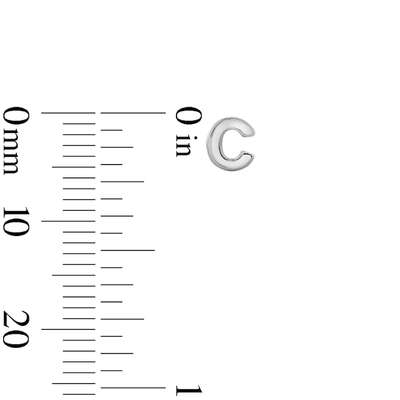 Main Image 2 of Sterling Silver Initial "C" Studs