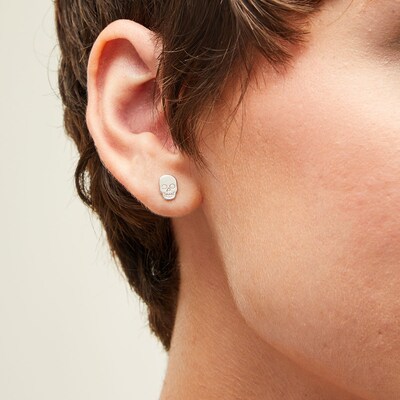 Sterling Silver Skull Studs