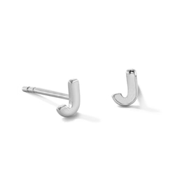 Sterling Silver Initial "J" Studs