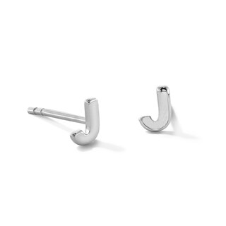 Sterling Silver Initial "J" Studs