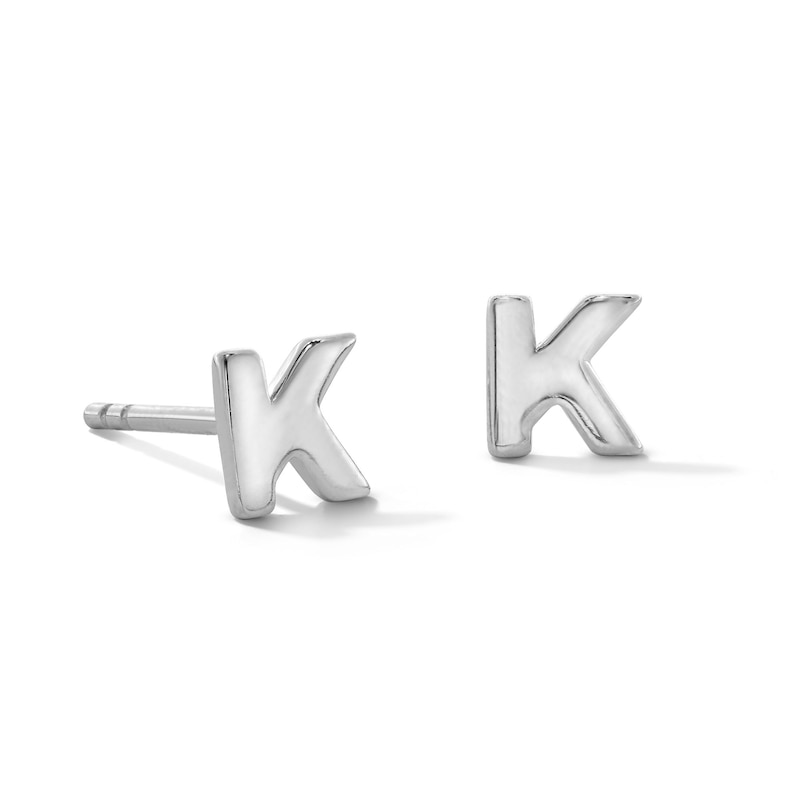 Sterling Silver Initial "K" Studs
