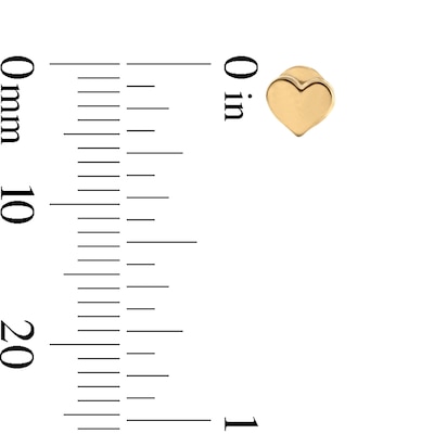 10K Solid Gold Heart Flat Back Studs