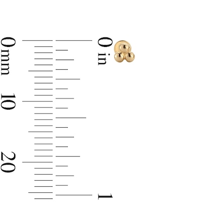 10K Solid Gold Beaded Cluster Flat Back Studs