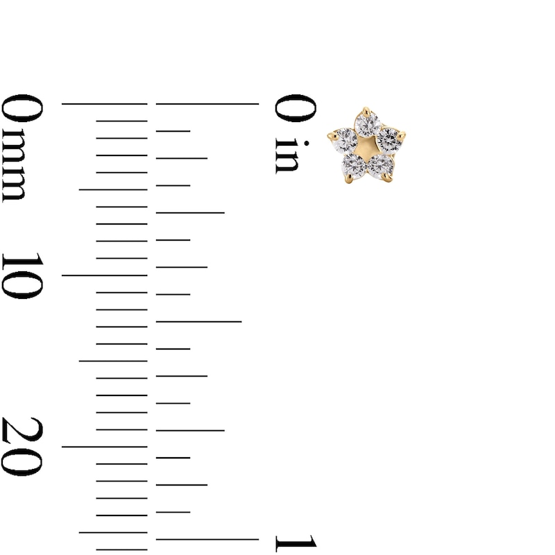 Main Image 4 of 10K Solid Gold CZ Flower Flat Back Studs