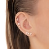 Thumbnail Image 3 of 10K Solid Gold CZ Marquise Cluster Flat Back Studs