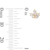 Thumbnail Image 4 of 10K Solid Gold CZ Marquise Cluster Flat Back Studs