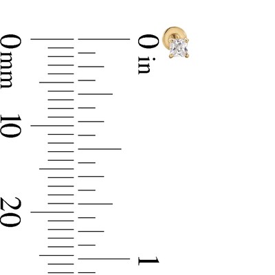 10K Solid Gold CZ Square Flat Back Studs