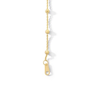 10K Solid Gold Diamond-Cut Saturn Chain Bracelet Made in Italy - 7.5"