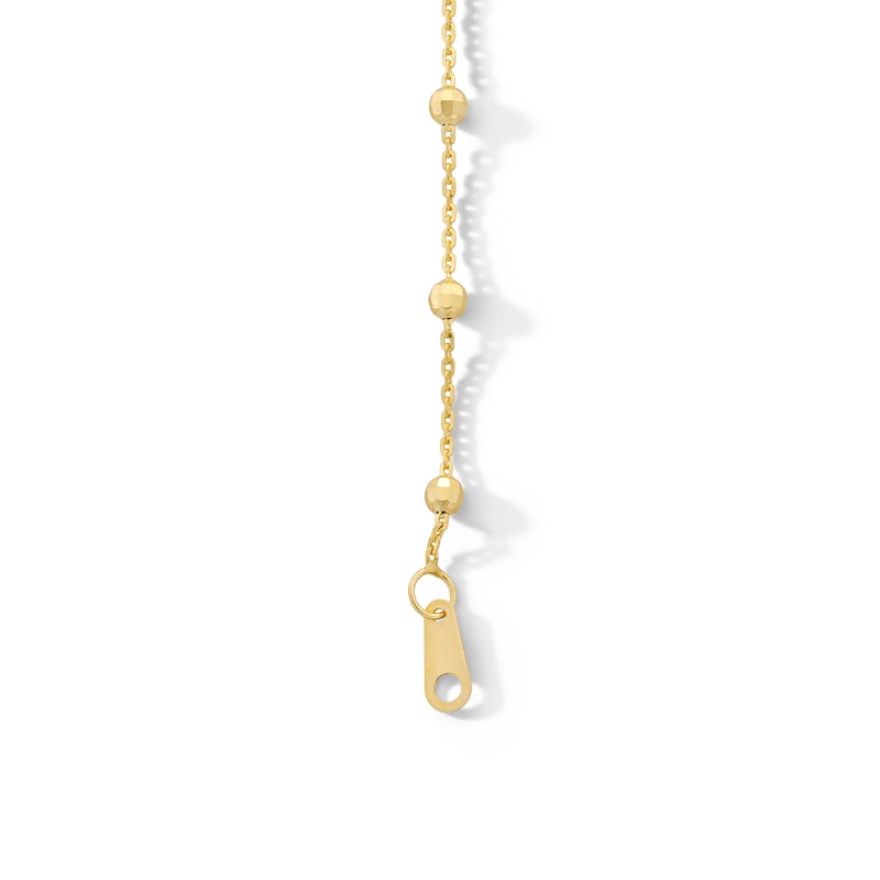 Main Image 4 of 10K Solid Gold Diamond-Cut Saturn Chain Bracelet Made in Italy - 7.5"