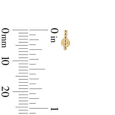 10K Solid Gold Beaded Bar Flat Back Studs
