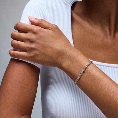 Sterling Silver Loose Rope Chain Bracelet Made in Italy - 8.5"