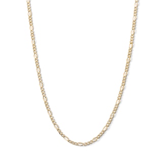 10K Solid Gold Hammered Figaro Chain Made in Italy