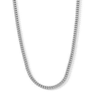Sterling Silver Round Curb Chain Made in Italy - 20"
