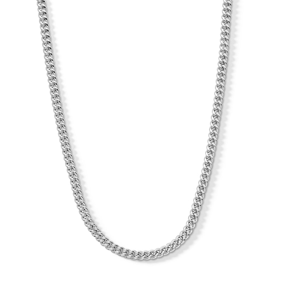 Sterling Silver Round Curb Chain Made in Italy - 20"