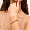 Thumbnail Image 2 of 10K Hollow Gold Diamond-Cut Center Curb Chain Bracelet Made in Italy - 8.5"