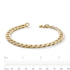 Thumbnail Image 3 of 10K Hollow Gold Diamond-Cut Center Curb Chain Bracelet Made in Italy - 8.5"