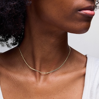 Child's 10K Gold Diamond-Cut Valentino Chain - 15"