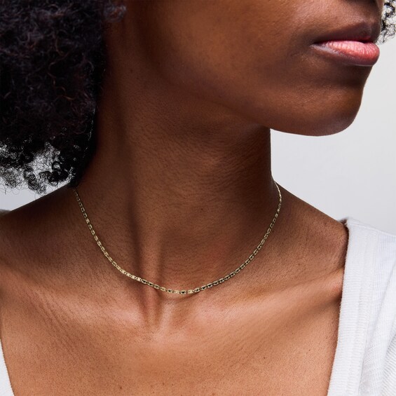 Child's 10K Gold Diamond-Cut Valentino Chain - 15"