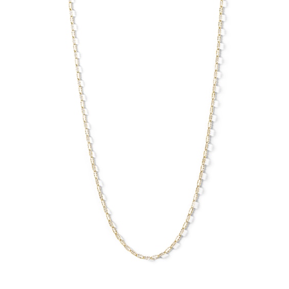 10K Solid Gold Diamond-Cut Valentino Chain Made in Italy - 18"