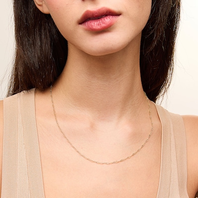 10K Solid Gold Diamond-Cut Valentino Chain Made in Italy - 18"