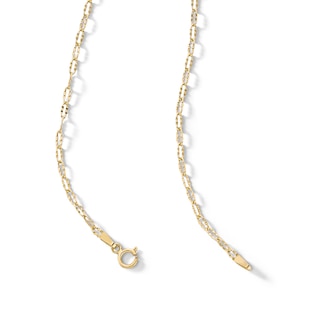 10K Solid Gold Diamond-Cut Valentino Chain Made in Italy - 18"