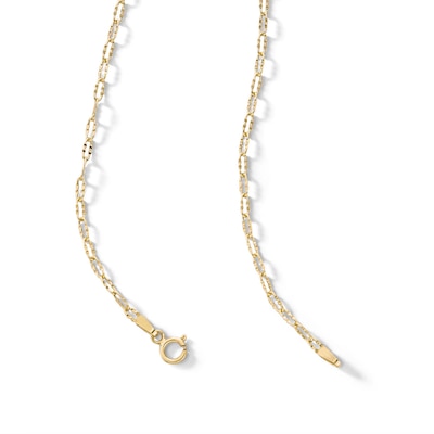 10K Solid Gold Diamond-Cut Valentino Chain Made in Italy - 18"