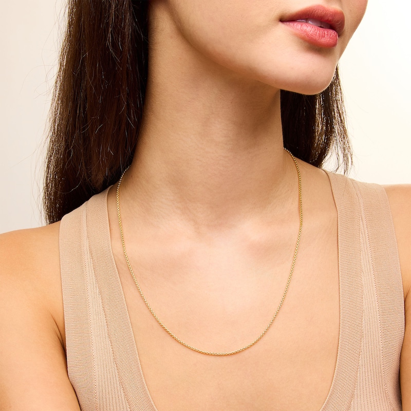 Main Image 2 of 10K Semi-Solid Gold Round Box Chain - 20"