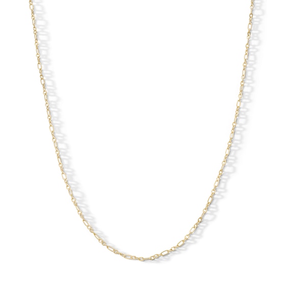 10K Solid Gold Mini Figaro Chain - 18"