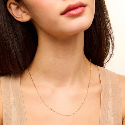 10K Solid Gold Mini Figaro Chain - 18"