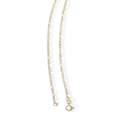 10K Solid Gold Mini Figaro Chain - 18"