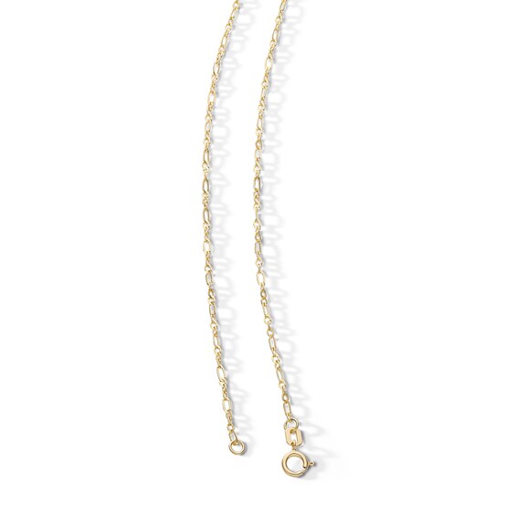 10K Solid Gold Mini Figaro Chain - 18"