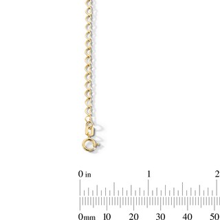 10K Solid Open Heart Link Chain Bracelet - 7.5"