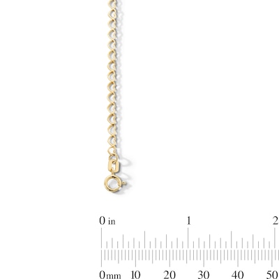 10K Solid Open Heart Link Chain Bracelet - 7.5"