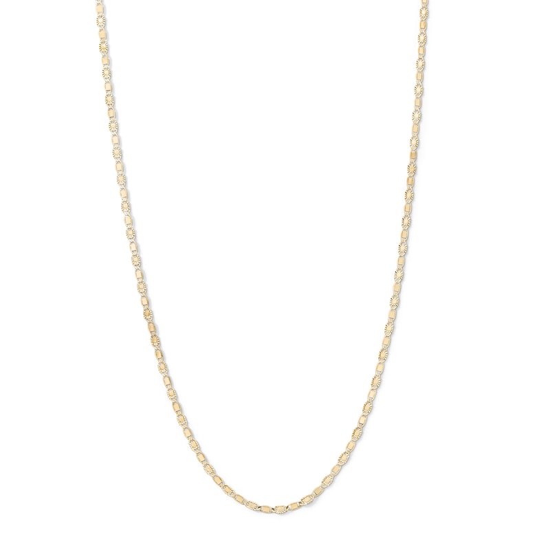 10K Solid Gold Diamond-Cut Valentino Chain Made in Italy - 18"