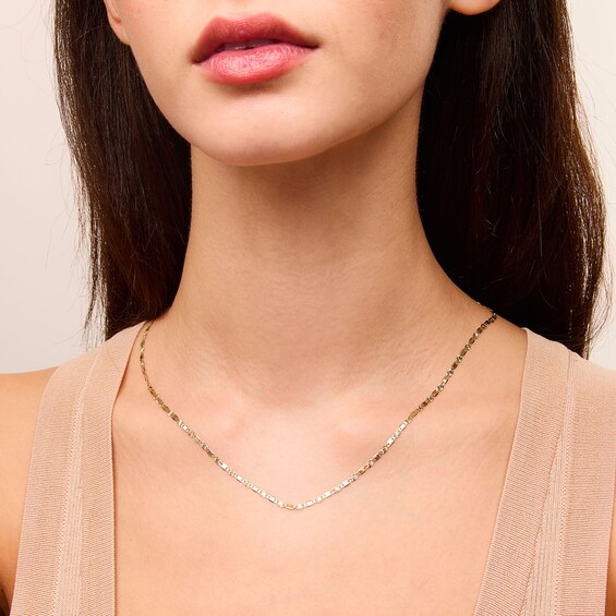 ​​​​​​​10K Solid Gold Diamond-Cut Valentino Chain Made in Italy - 18"