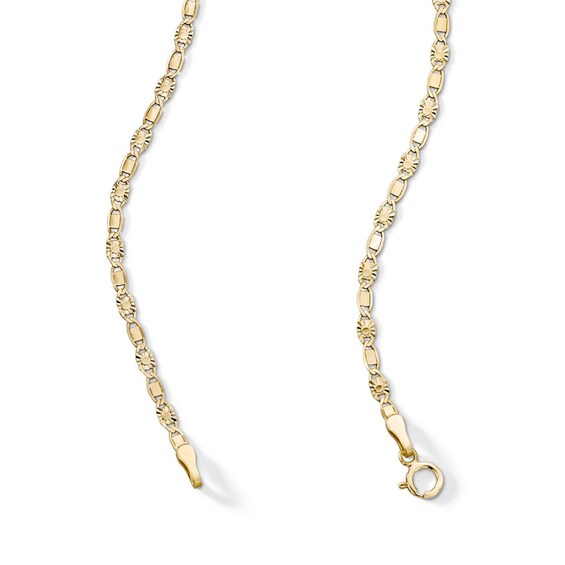 ​​​​​​​10K Solid Gold Diamond-Cut Valentino Chain Made in Italy - 18"