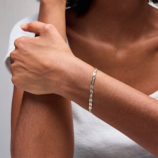 10K Semi-Solid Gold Valentino Chain Bracelet - 7.5 in.