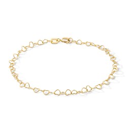 Child's 10K Solid Gold Love Link Chain Bracelet - 6&quot;