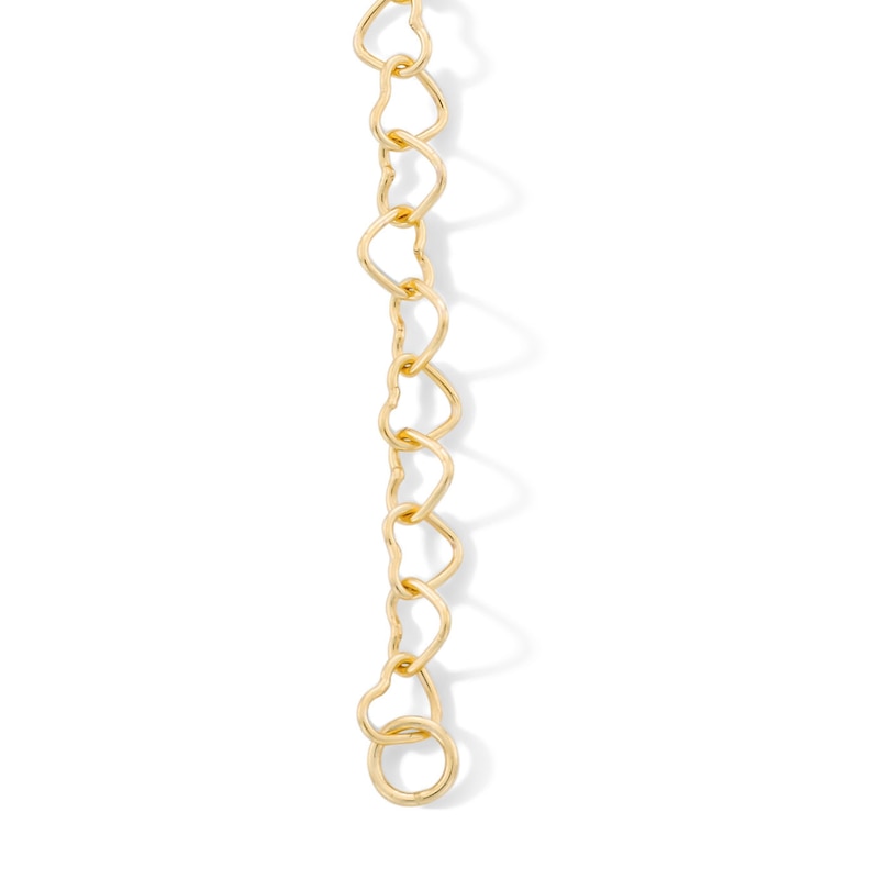 Main Image 2 of Child's 10K Solid Gold Love Link Chain Bracelet - 6"