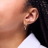 10K Hollow Gold Diamond-Cut Detail Hoops