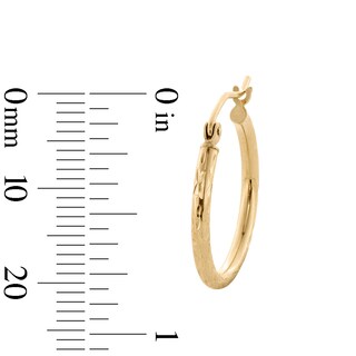 10K Hollow Gold Diamond-Cut Detail Hoops