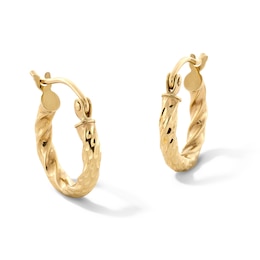 10K Hollow Gold Twisted Hoops