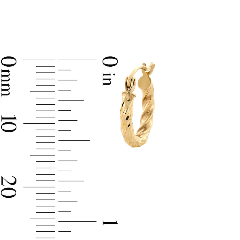 Main Image 2 of 10K Hollow Gold Twisted Hoops