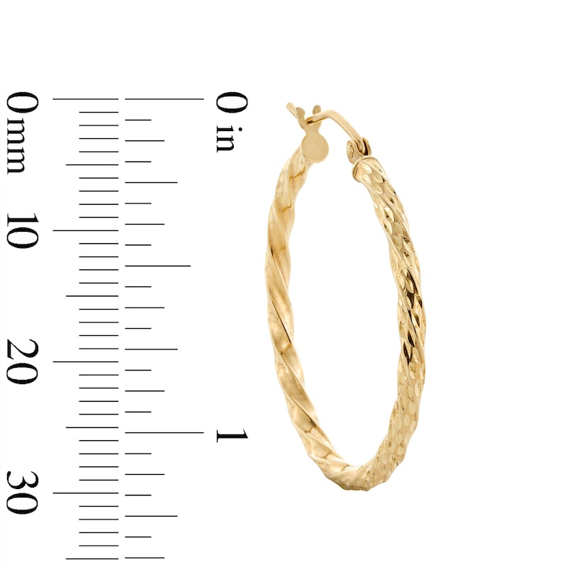 Main Image 3 of 10K Hollow Gold Twisted Hoops