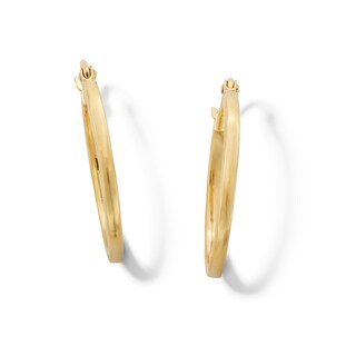 10K Hollow Gold Squared Hoops