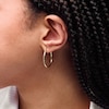 Thumbnail Image 2 of 10K Hollow Gold Diamond-Cut Square Textured Hoops