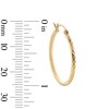 Thumbnail Image 3 of 10K Hollow Gold Diamond-Cut Square Textured Hoops