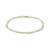 Thumbnail Image 1 of 10K Solid Gold Diamond-Cut Figaro Chain Bracelet Made in Italy - 8.5"